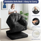 Sofa Bed Folding Bean Bag Chair Faux Fur