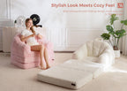 Sofa Bed Folding Bean Bag Chair Faux Fur