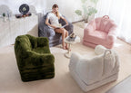Sofa Bed Folding Bean Bag Chair Faux Fur