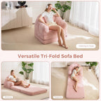 Sofa Bed Folding Bean Bag Chair Faux Fur