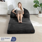 Sofa Bed Folding Bean Bag Chair Faux Fur