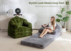 Sofa Bed Folding Bean Bag Chair Faux Fur