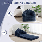 Sofa Bed Folding Bean Bag Chair Faux Fur