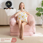 Sofa Bed Folding Bean Bag Chair Faux Fur