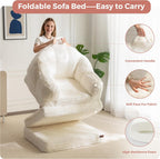 Sofa Bed Folding Bean Bag Chair Faux Fur