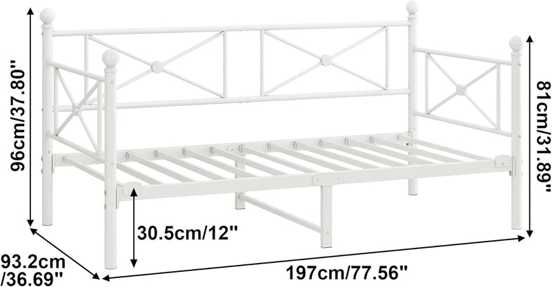 Sofa Bed Metal Daybed Frame with Headboard
