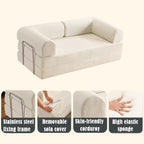 Sofa Convertible Floor Bed Sleeper Loveseat Corduroy Mattress