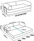 Sofa Convertible Floor Bed Sleeper Loveseat Corduroy Mattress
