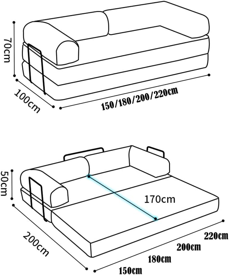 Sofa Convertible Floor Bed Sleeper Loveseat Corduroy Mattress