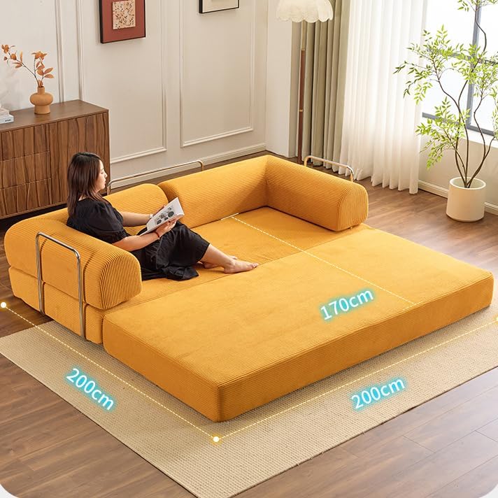 Sofa Convertible Floor Bed Sleeper Loveseat Corduroy Mattress