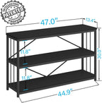 Sofa Table Modern Metal Wood Entryway Console Industrial
