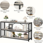 Sofa Table Modern Metal Wood Entryway Console Industrial