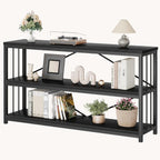 Sofa Table Modern Metal Wood Entryway Console Industrial