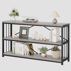 Sofa Table Modern Metal Wood Entryway Console Industrial