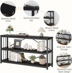Sofa Table Modern Metal Wood Entryway Console Industrial
