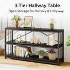 Sofa Table Modern Metal Wood Entryway Console Industrial