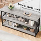 Sofa Table Modern Metal Wood Entryway Console Industrial