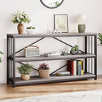 Sofa Table Modern Metal Wood Entryway Console Industrial