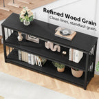 Sofa Table Modern Metal Wood Entryway Console Industrial