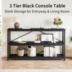 Sofa Table Modern Metal Wood Entryway Console Industrial