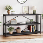 Sofa Table Modern Metal Wood Entryway Console Industrial