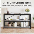 Sofa Table Modern Metal Wood Entryway Console Industrial