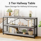 Sofa Table Modern Metal Wood Entryway Console Industrial