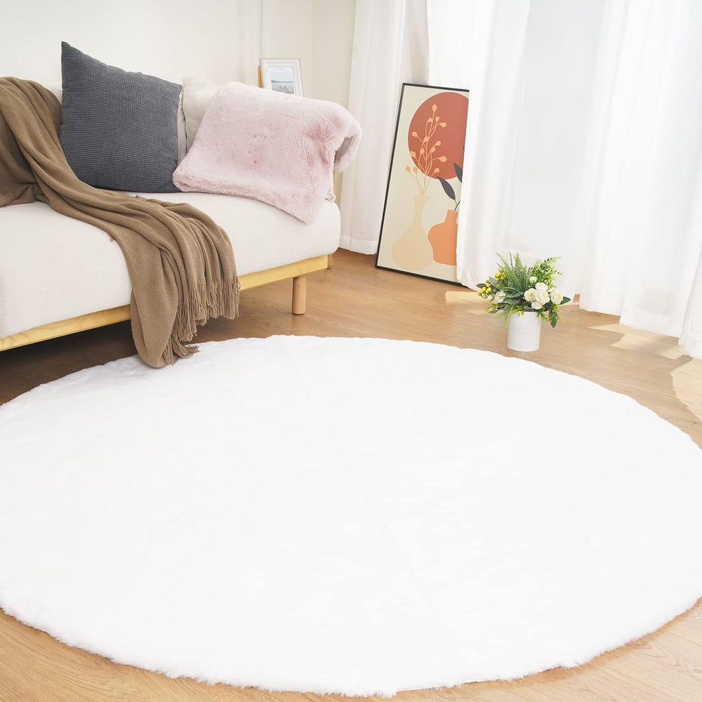 Soft Faux Rabbit Fur Rug Machine Washable
