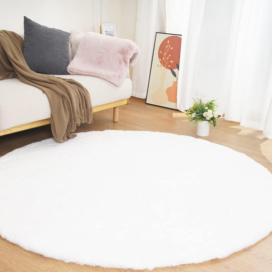 Soft Faux Rabbit Fur Rug Machine Washable