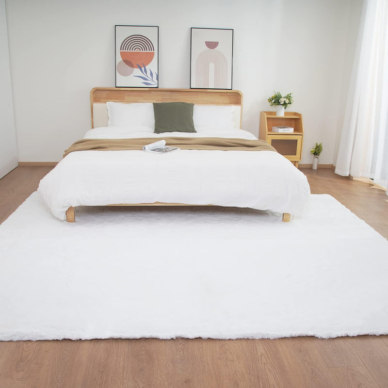 Soft Faux Rabbit Fur Rug Machine Washable