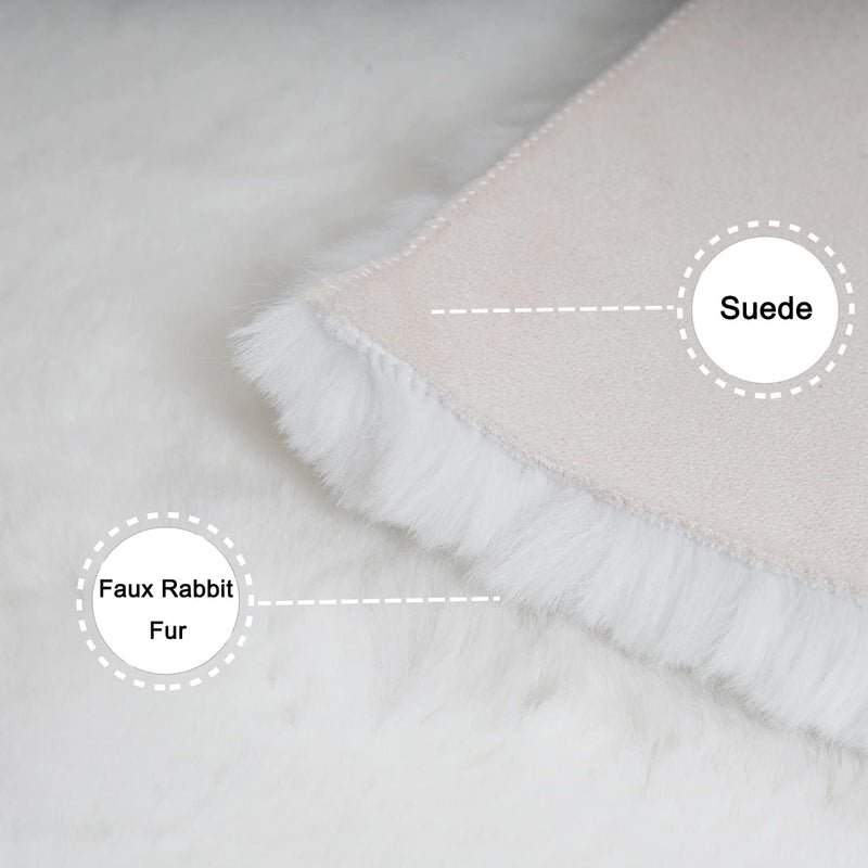 Soft Faux Rabbit Fur Rug Machine Washable