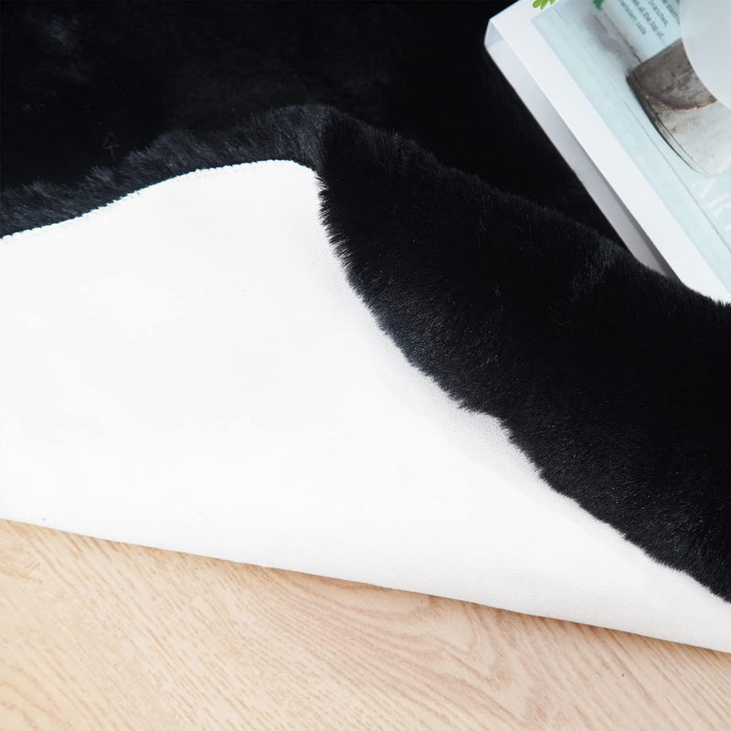 Soft Faux Rabbit Fur Rug Machine Washable