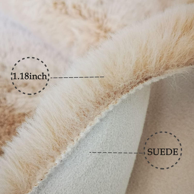 Soft Faux Rabbit Fur Rug Machine Washable