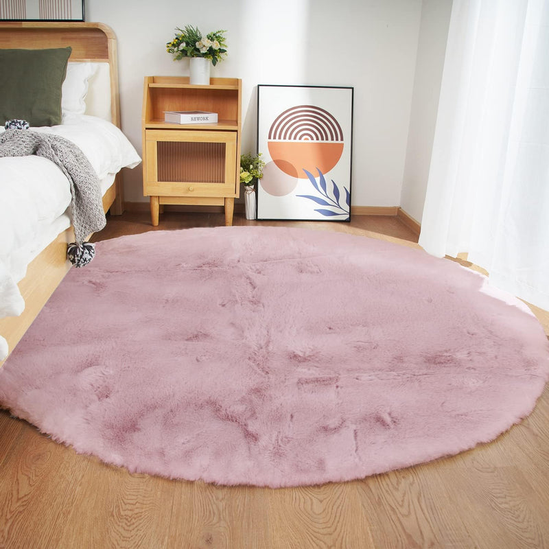 Soft Faux Rabbit Fur Rug Machine Washable