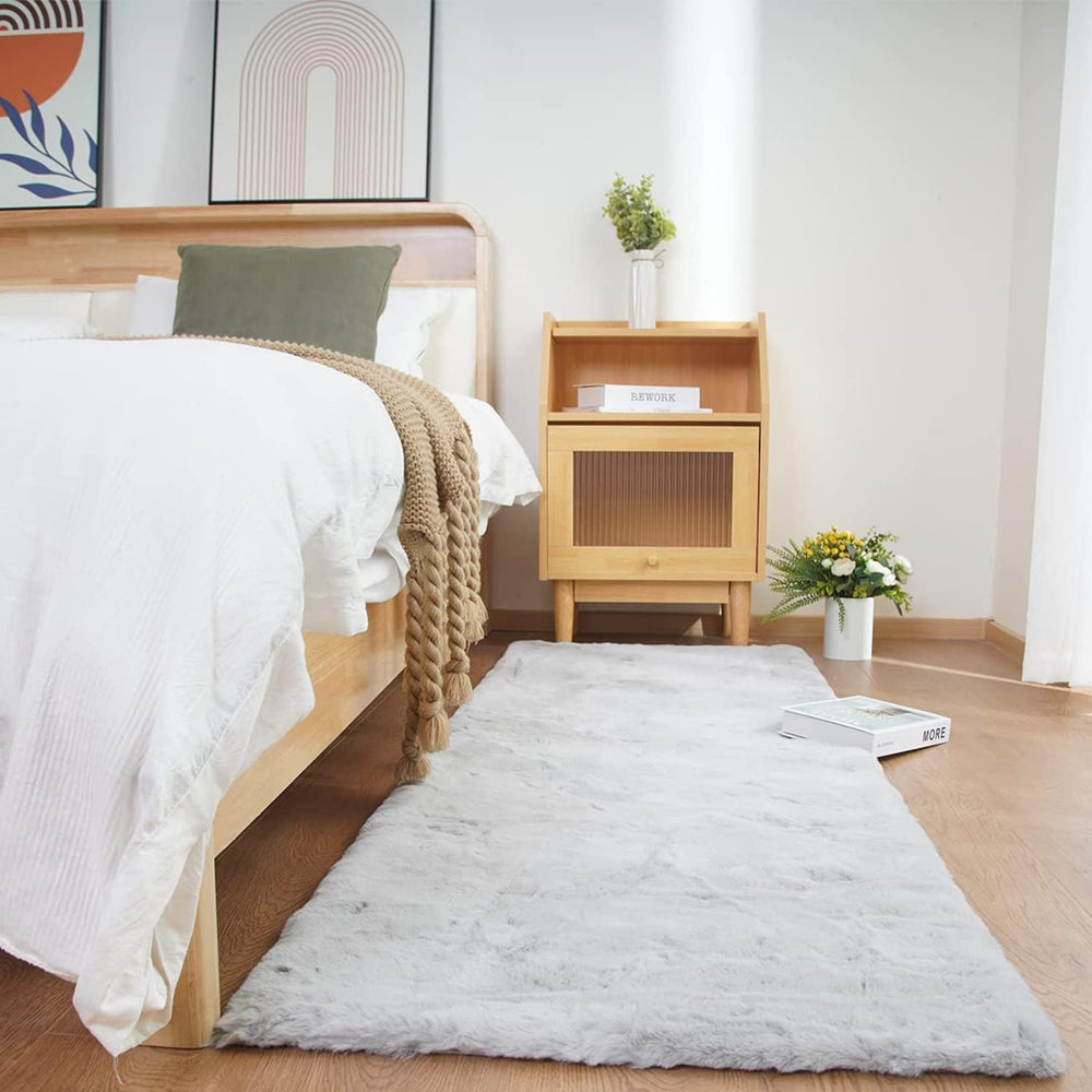 Soft Faux Rabbit Fur Rug Machine Washable