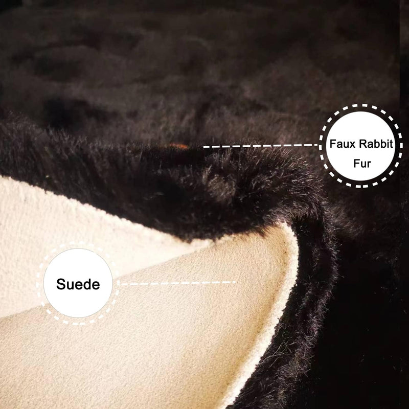 Soft Faux Rabbit Fur Rug Machine Washable