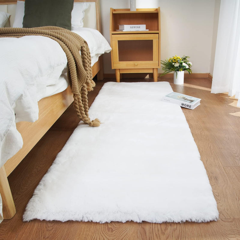Soft Faux Rabbit Fur Rug Machine Washable