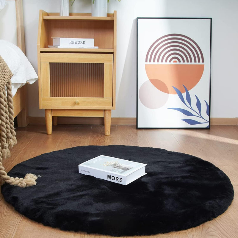 Soft Faux Rabbit Fur Rug Machine Washable