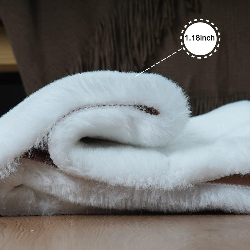 Soft Faux Rabbit Fur Rug Machine Washable