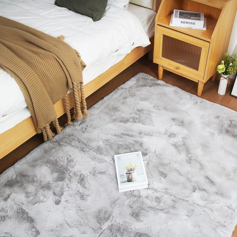 Soft Faux Rabbit Fur Rug Machine Washable