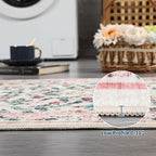 Soft Large Floral Rug Washable Non-Slip