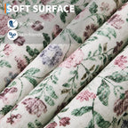 Floral Living Room Rug Washable Low