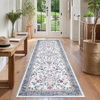 Soft Large Floral Rug Washable Non-Slip