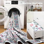 Soft Large Floral Rug Washable Non-Slip
