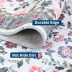 Soft Large Floral Rug Washable Non-Slip