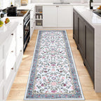 Soft Large Floral Rug Washable Non-Slip