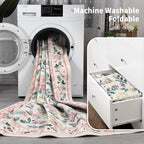 Soft Large Floral Rug Washable Non-Slip