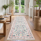 Soft Large Floral Rug Washable Non-Slip