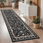 Soft Large Floral Rug Washable Non-Slip