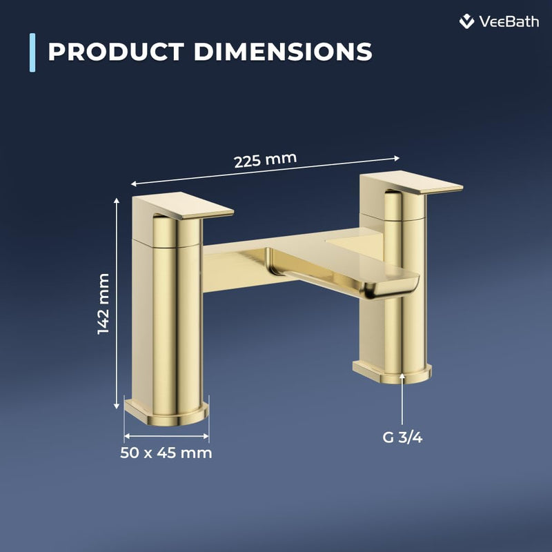 Soft Square Bath Filler Mixer Modern Chrome Finish